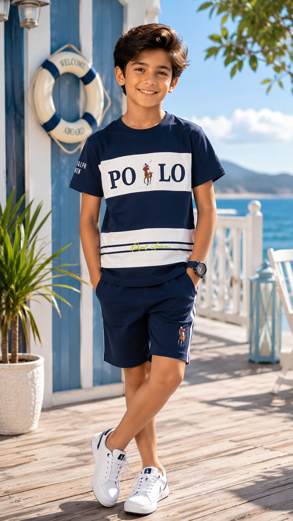 Boys Navy Blue Graphic T-Shirt & Shorts Co-Ord Set | Half Sleeve Casual Summer Wear 13267PT-268-NBLU