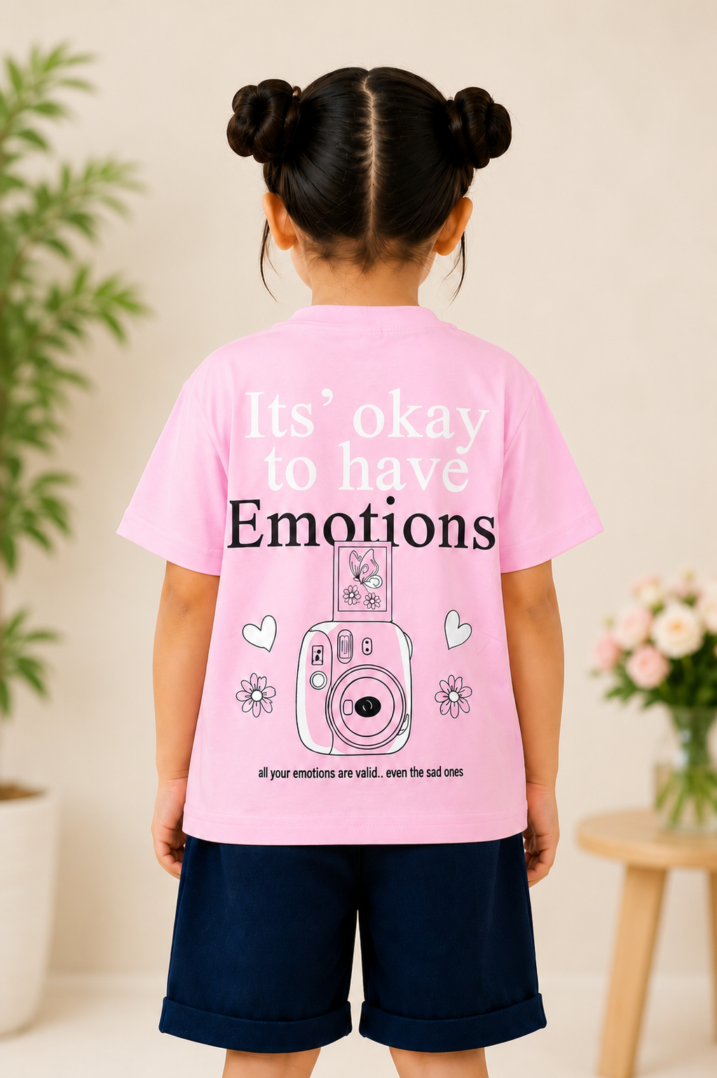 Girls Pink "We Are Created in the Image of God" Printed Cotton T-Shirt | Casual Half Sleeve Tee 062-268-PCH-PT - Image 2