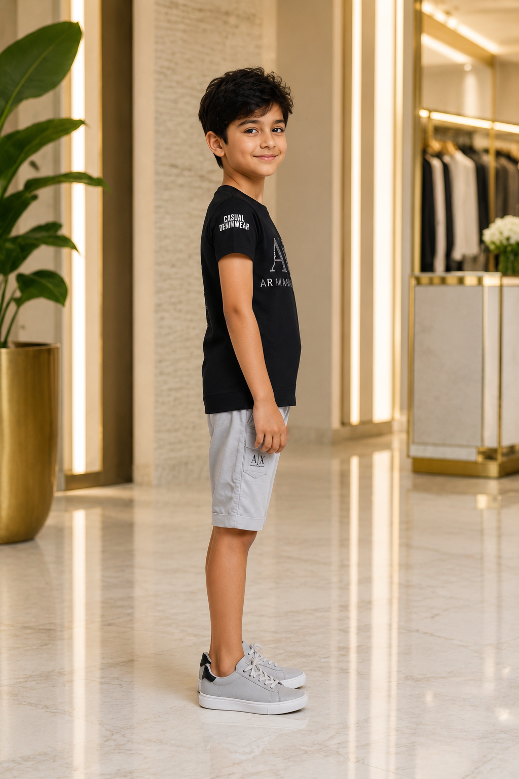 Boys Black Graphic T-Shirt & Light Grey Cargo Shorts Co-Ord Set | Premium Casual Summer Outfit | Soft Cotton Blend 8306LT-30-BLK - Image 4