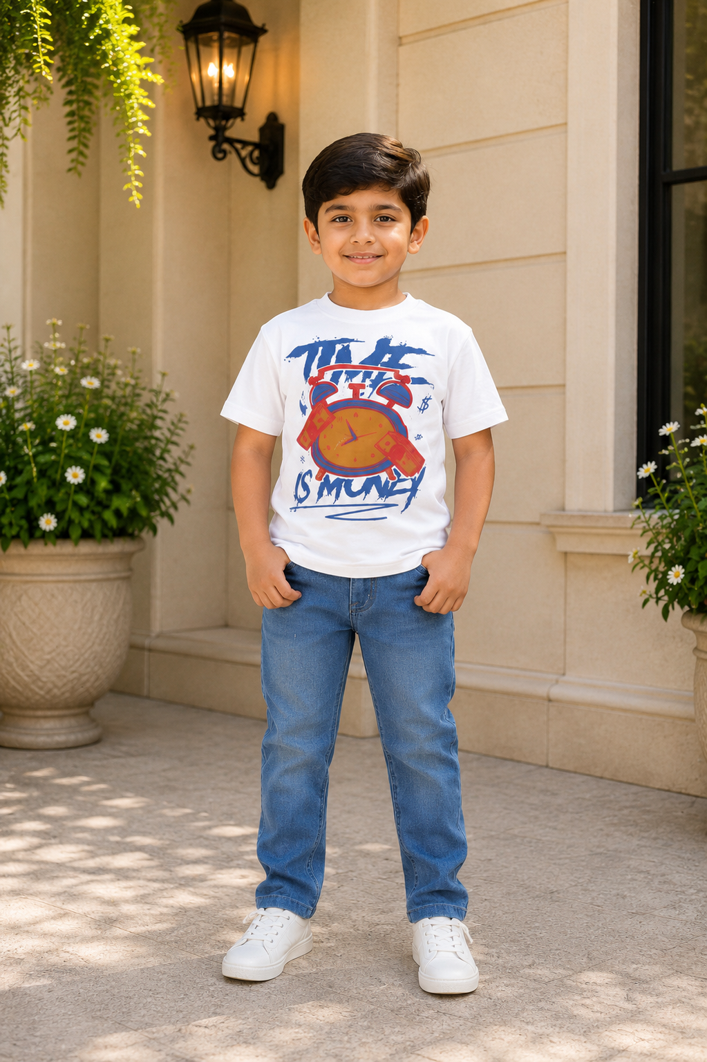 Boys Printed Blue Denim Jacket with Graphic T-Shirt & Jeans | Premium Casual 3-Piece Outfit Set for Kids 3170PT-221-BLU - Image 4