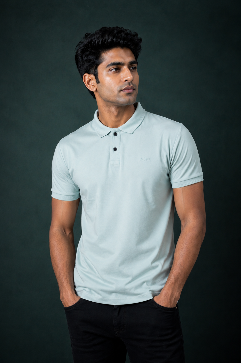 Men's Mint Green Solid Polo T-Shirt | Premium Cotton | Regular Fit | Half Sleeve Smart Casual Polo Tee 521-47-N GR