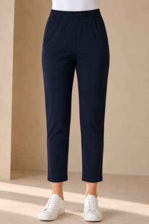 Women's Navy Blue Hosiery Straight Fit Pant RUPANT-268-106