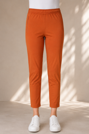 Women's Rust Orange Hosiery Straight Fit Pant RUPANT-268-107