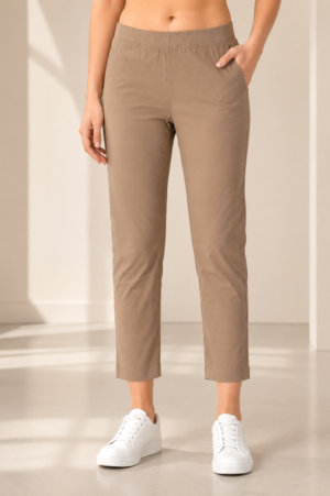 Women's Beige Hosiery Straight Fit Pant RUPANT-268-11