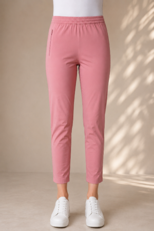 Women's Blush Pink Hosiery Straight Fit Pant RUPANT-268-114