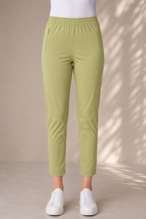 Women's Pistachio Green Hosiery Straight Fit Pant RUPANT-268-116