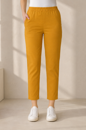 Women's Mustard Gold Hosiery Straight Fit Pant RUPANT-268-130