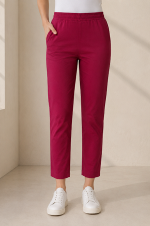 Women's Wine Red Hosiery Straight Fit Pant RUPANT-268-134