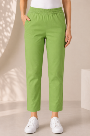 Women's Light Green Hosiery Straight Fit Pant RUPANT-268-141
