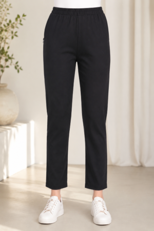 Women's Black Straight Fit Hosiery Pants RUPANT-268-2
