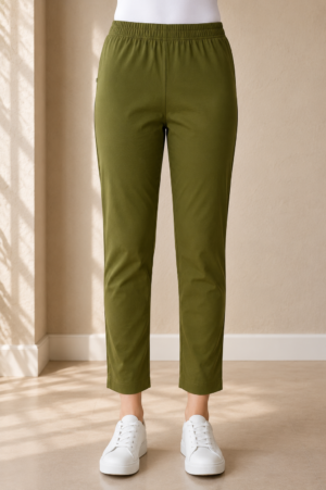 Women's Olive Green Hosiery Straight Fit Pant RUPANT-268-24