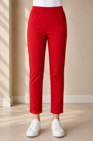Women's Red Hosiery Straight Fit Pants RUPANT-268-25