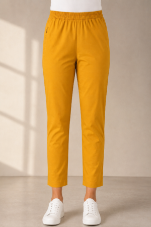 Women's Mustard Yellow Hosiery Straight Fit Pants RUPANT-268-37