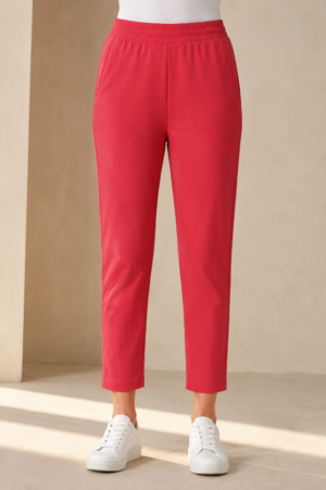 Women's Coral Pink Hosiery Straight Fit Pants RUPANT-268-54
