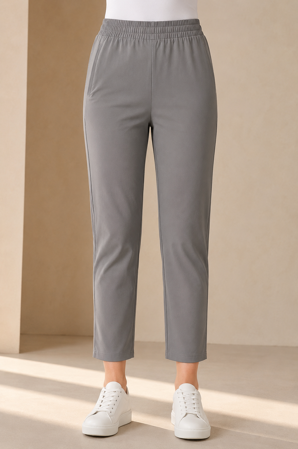 Women's Grey Hosiery Straight Fit Pant RUPANT-268-59