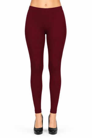 Women’s Maroon Full-Length Hosiery Leggings RUGOLD-268-6