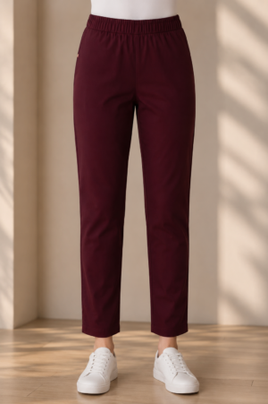 Women's Wine Straight Fit Hosiery Pants RUPANT-268-6