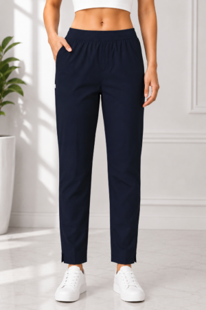 K.N Navy Blue Lycra Stretch Pocket Pant – Women's Premium Everyday Wear K.N-268-7