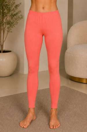 Women's Hosiery Cotton Ankle-Length Leggings – Coral Peach ANKRU-268-86