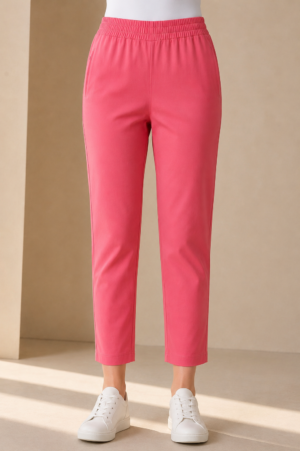 Women's Bubblegum Pink Hosiery Straight Fit Pant RUPANT-268-86