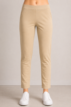 Women's Premium Hosiery Ankle-Length Pant – Creamy Beige RUPANT-268-96