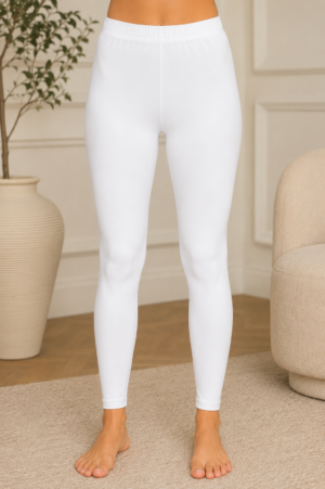 Women's White Hosiery Ankle Length Legging ANKRU-268-1