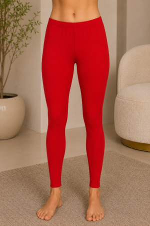 Women's Hosiery Cotton Ankle-Length Leggings – Red ANKRU-268-41