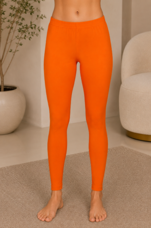 Women's Hosiery Cotton Ankle-Length Leggings – Orange ANKRU-268-51