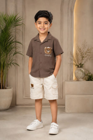 Boys’ Imported Fabric Shirt & Shorts Set 7344PT-268-CHO