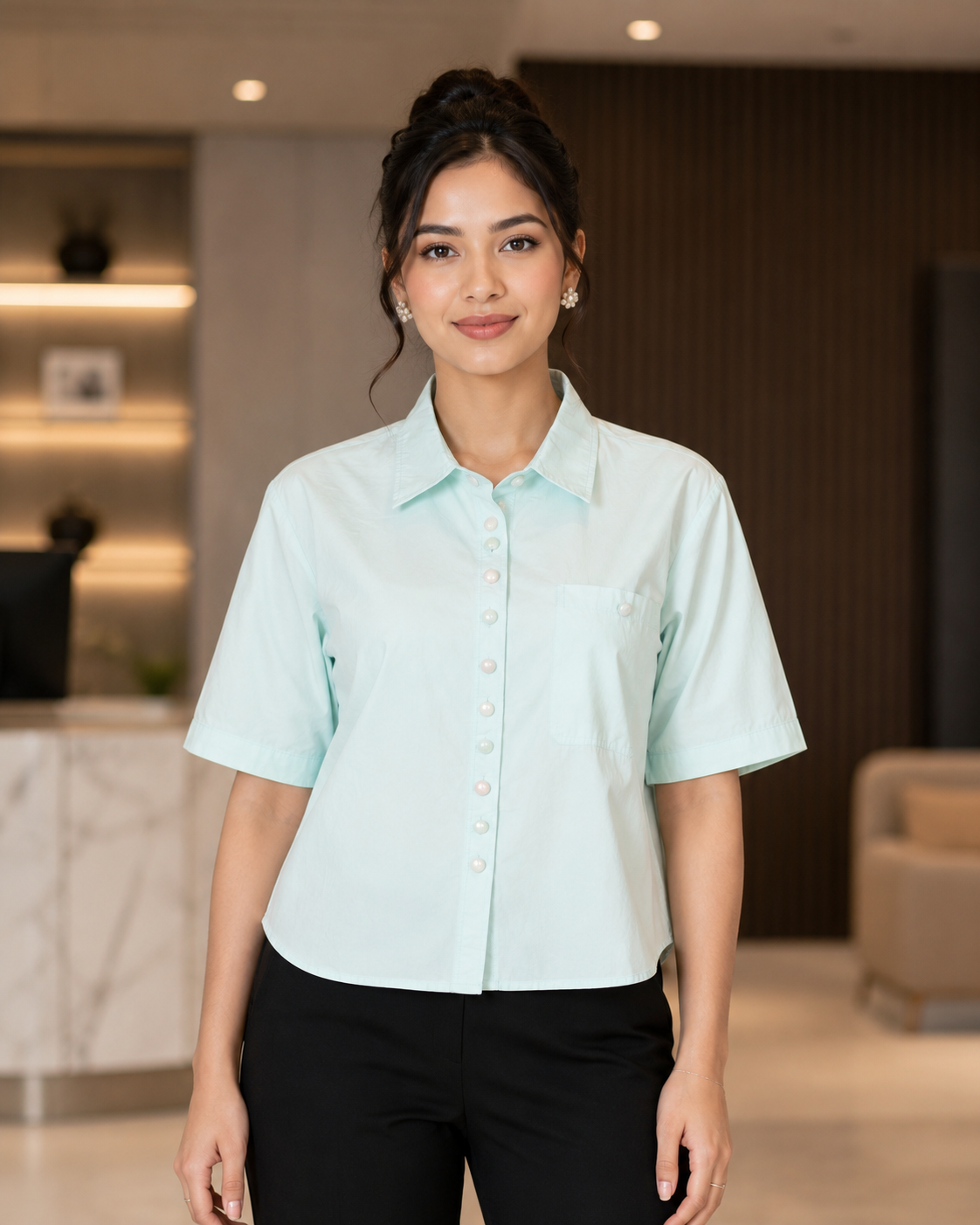 695PL Women's Imported Classic Shirt – Powder Blue 695PL-24-SKY