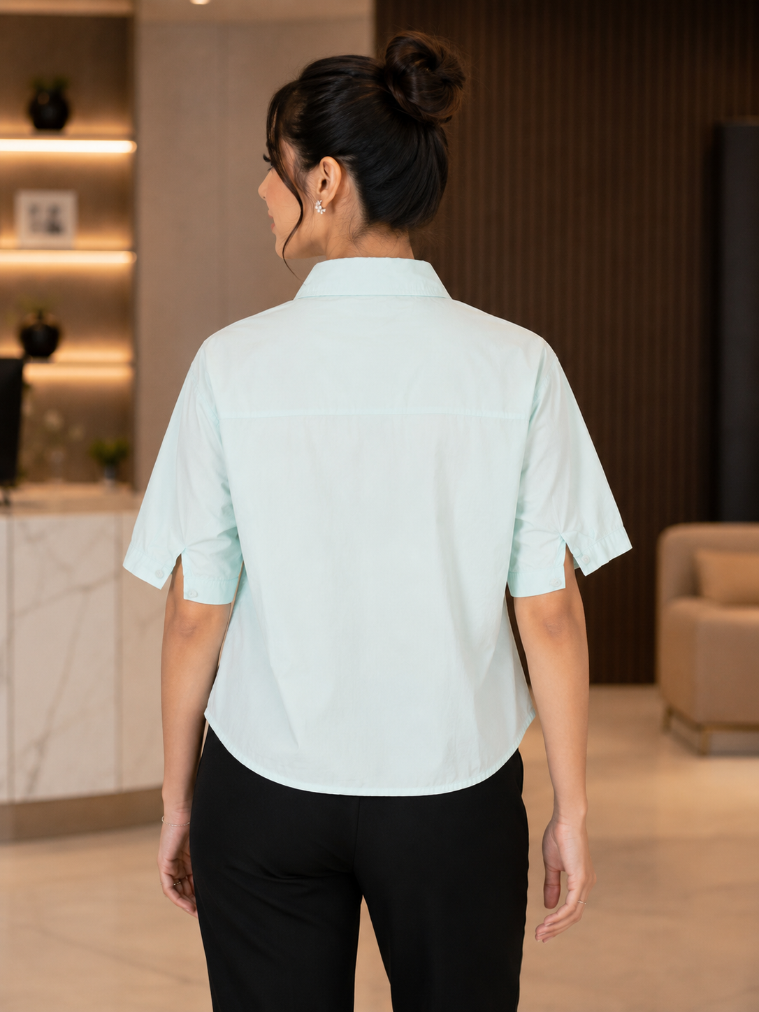 695PL Women's Imported Classic Shirt – Powder Blue 695PL-24-SKY - Image 3