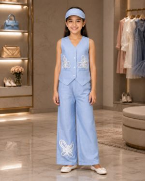 659EM Elegant Sky Blue Imported Palazzo Set for Girls 659EM-450-BLU