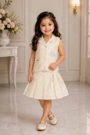 2018FL Elegant Ivory Imported Fabric Girls’ Skirt Set 2018FL-450-CRM