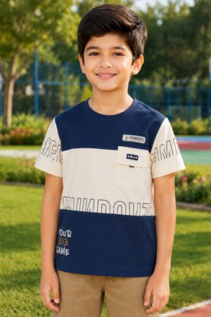 52373LT Boys Premium Hosiery Cotton Casual T-Shirt | Soft, Stylish & Comfortable Kids Wear 52373LT-268-NVY
