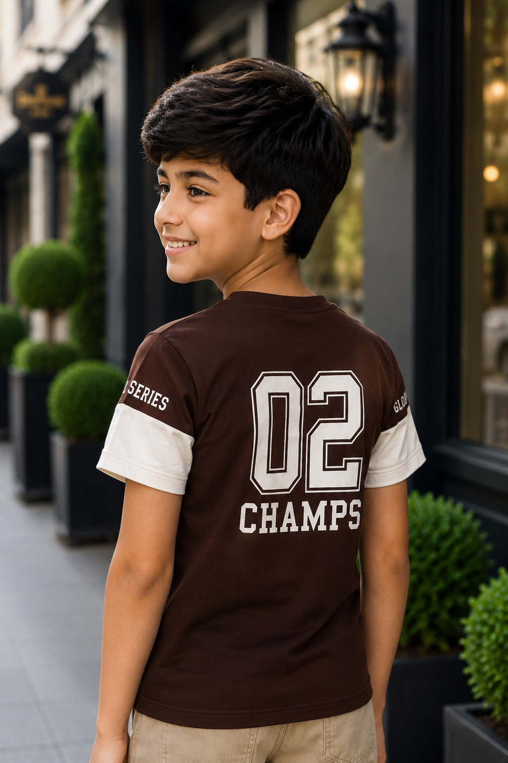52375LT Boys Premium Hosiery Cotton Printed T-Shirt | Stylish Casual Half Sleeve Wear 52375LT-268-BWN - Image 3