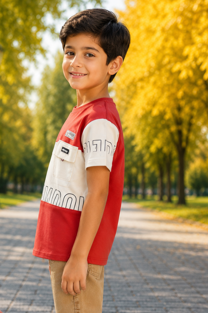 52373LT Boys Premium Hosiery Cotton Casual T-Shirt | Trendy, Soft & Comfortable Kids Wear 52373LT-268-RST - Image 2