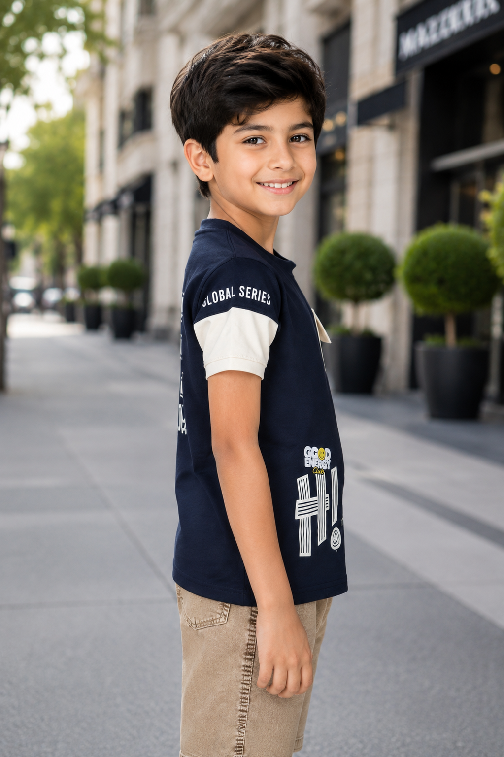 52375LT Boys Premium Hosiery Cotton Printed T-Shirt | Trendy Casual Wear 52375LT-268-NVY - Image 4