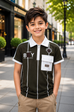 52599LN Boys Premium Hosiery Cotton Polo T-Shirt with Utility Pocket 52599LN-268-D GRN