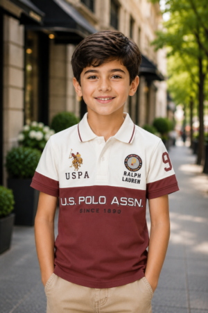 52698LT Boys Premium Hosiery Cotton Polo T-Shirt | Stylish Casual Wear for Kids 52698LT-268-RST