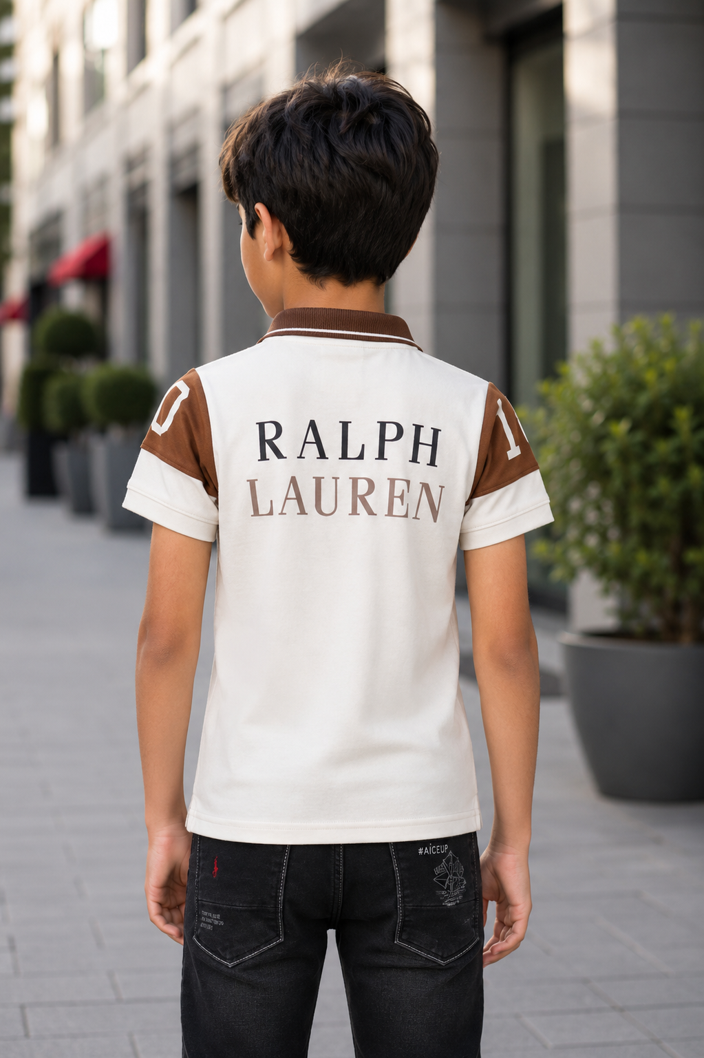 52698LT Boys Premium Hosiery Cotton Polo T-Shirt 52698LT-268-BWN - Image 3