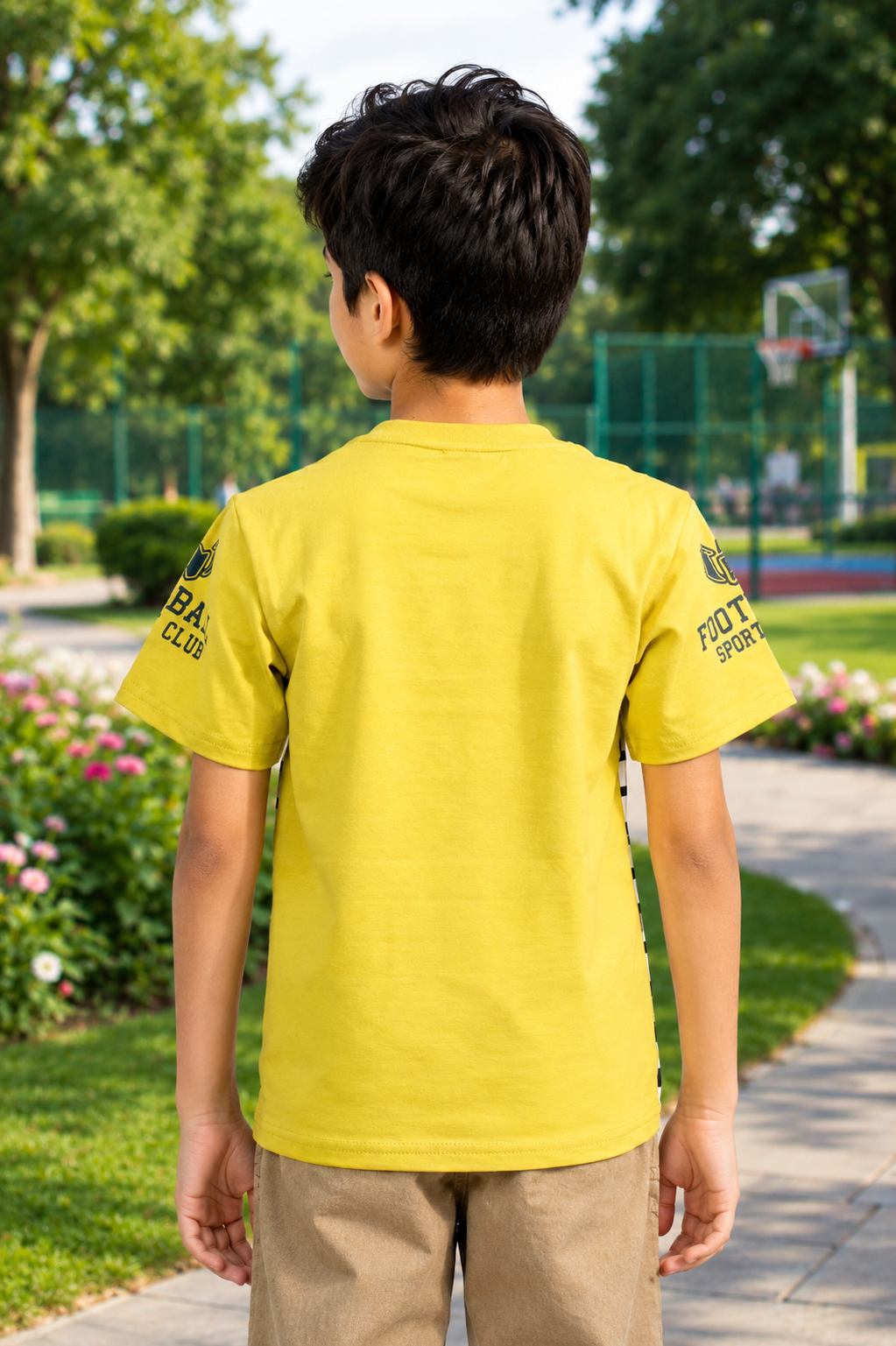 52357LT Boys Premium Hosiery Cotton Graphic T-Shirt | Soft & Stylish Casual Wear 52357LT-268-YLW - Image 2