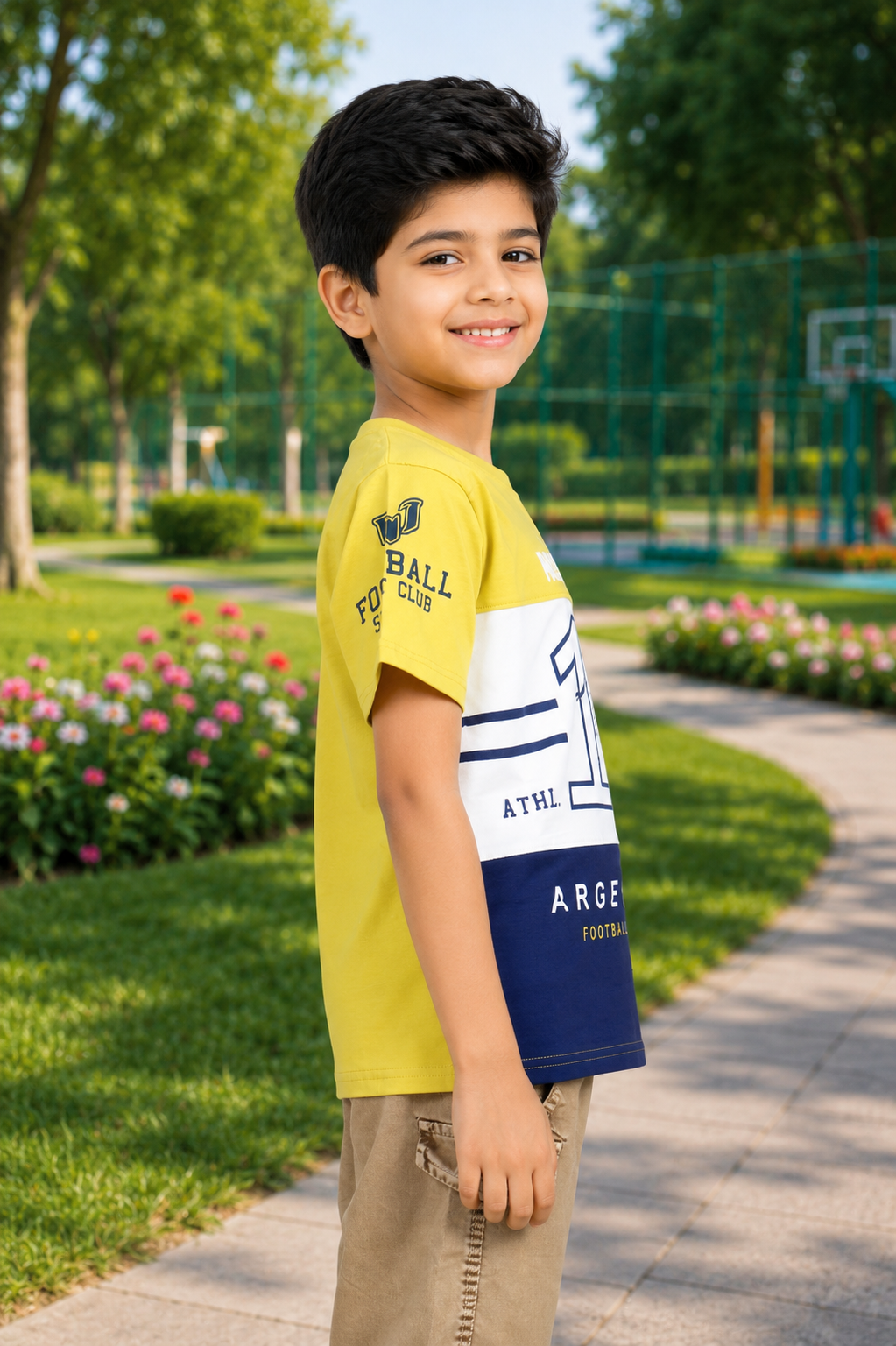 52357LT Boys Premium Hosiery Cotton Graphic T-Shirt | Soft & Stylish Casual Wear 52357LT-268-YLW - Image 3