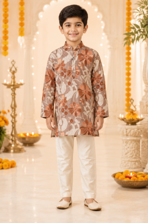 445 Boys' Imported Fabric Ethnic Kurta Pajama Set 445-366-COFF