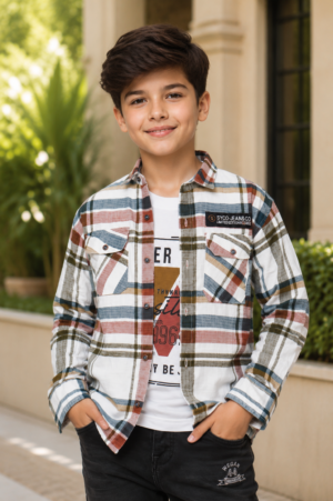 4254CH  Boys Premium Cotton Checkered Casual Shirt | Full Sleeves | Stylish & Comfortable 4254CH-103-MLT