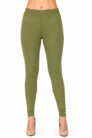 Premium Hosiery Full Length Leggings – Light Olive Green RUGOLD-268-24