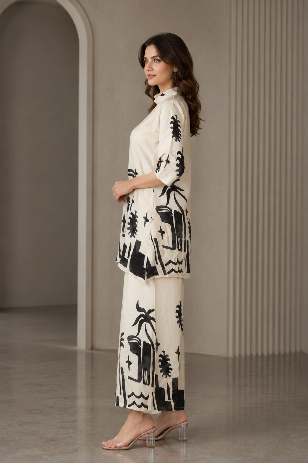 Women's Cotton Printed Co-Ord Set 34160PT-337-OW - Image 2