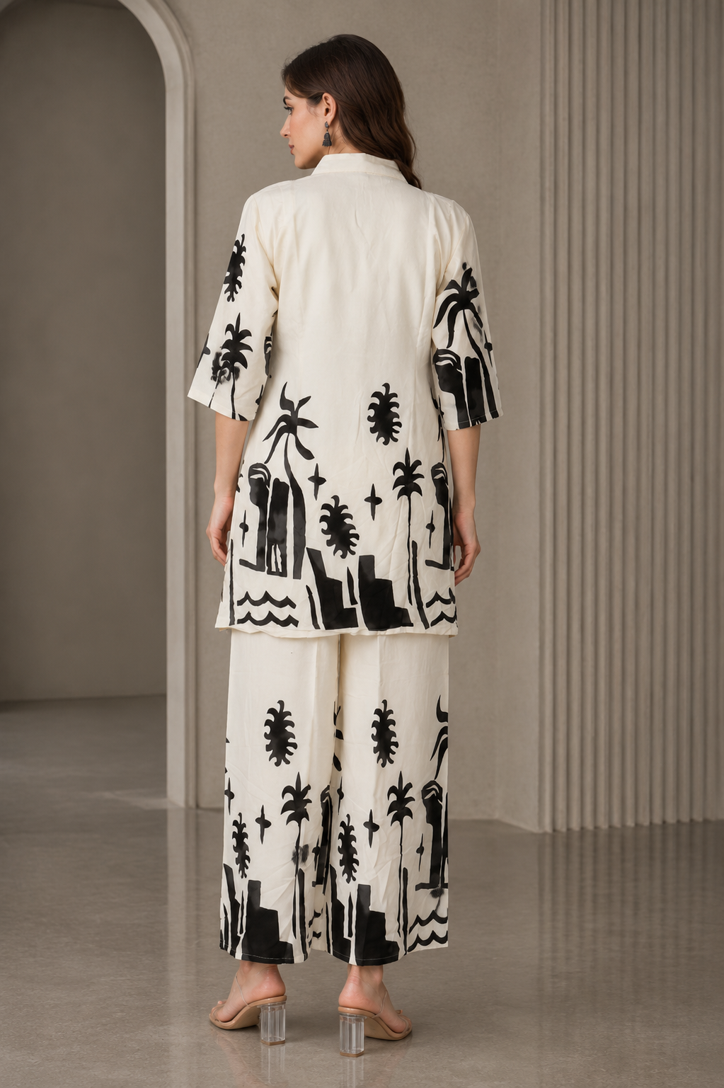 Women's Cotton Printed Co-Ord Set 34160PT-337-OW - Image 3