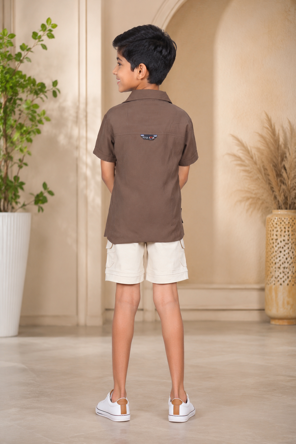 Boys’ Imported Fabric Shirt & Shorts Set 7344PT-268-CHO - Image 2