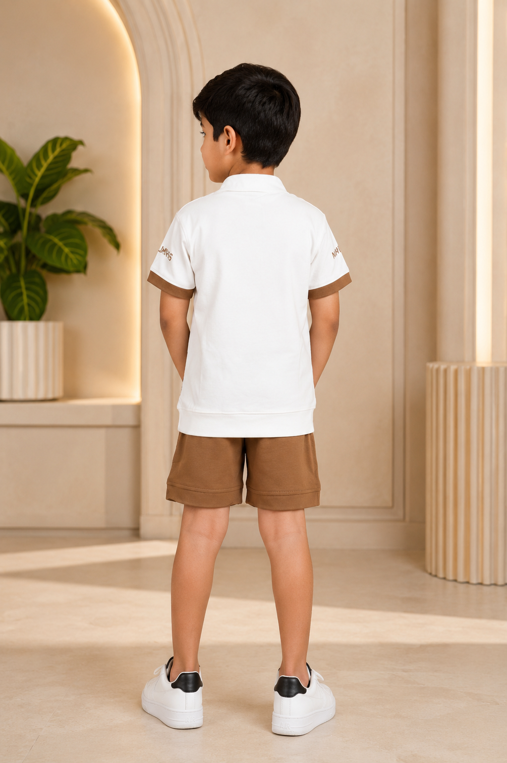 Boys’ Imported Fabric Polo T-Shirt & Shorts Set 13280LN-268-FWN - Image 5