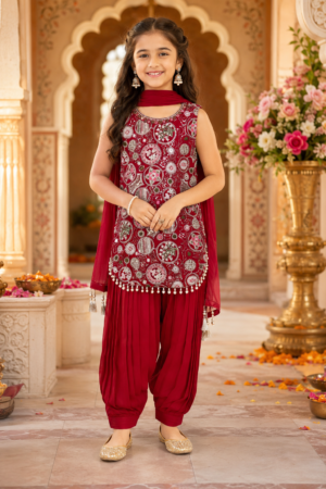 Royal Rani Embroidered Girls Ethnic Suit Set 11910-268-RNI